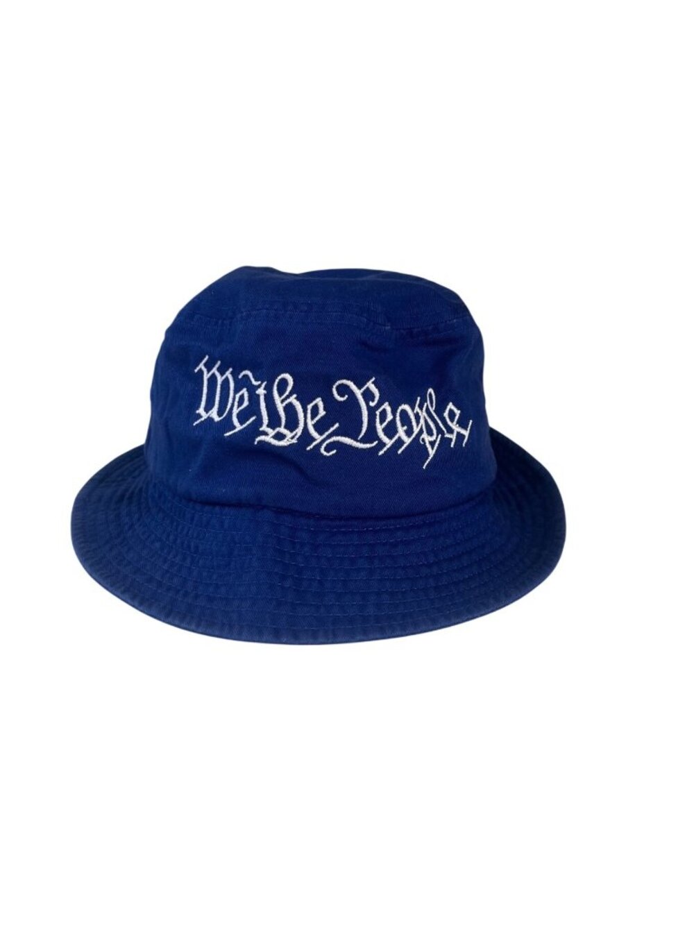 We The People Bucket Hat Blue 100% Cotton Embroidered Sportsman Unisex
